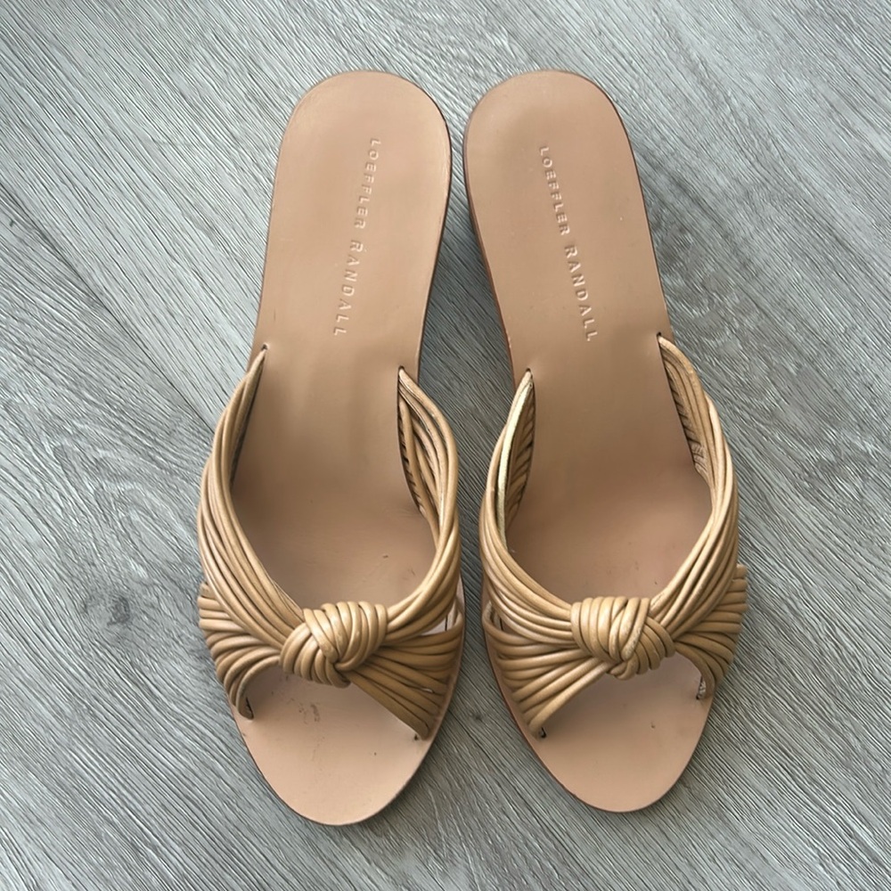 Loeffler Randall Olivia Tan Slip On Sandals